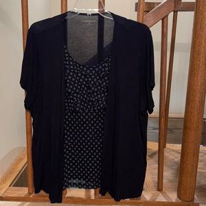 Croft & Barrow ruffle top with attached cardigan